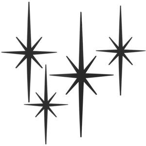 4 Pcs Cast Iron Starburst Wall Decor Mid Century Modern Decor Retro 8 Pointed🐧